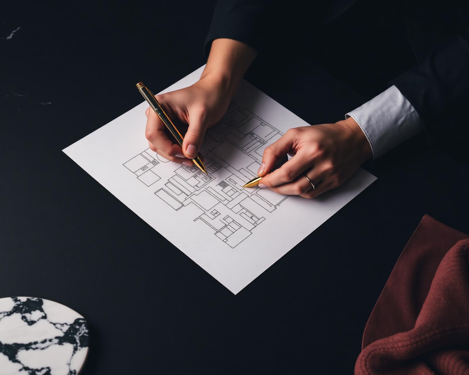 Vintara designer atelier sketching luxury interior plans