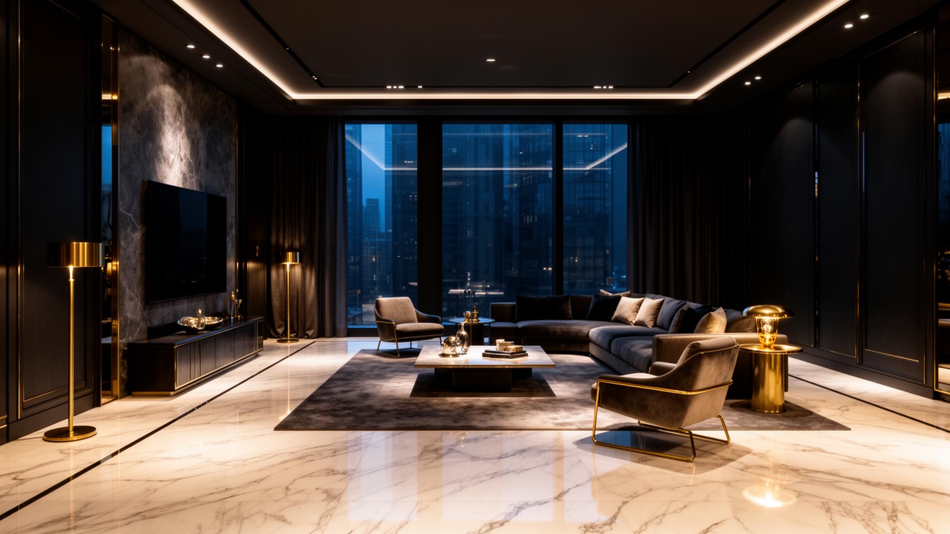 Luxury living room interior by Vintara