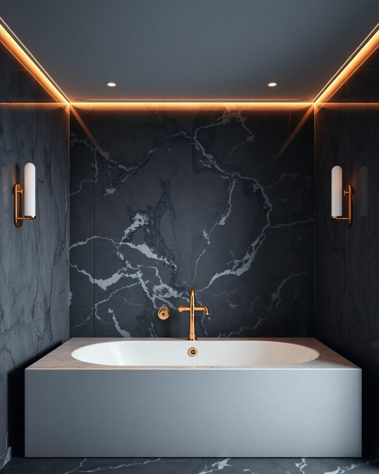 Noir Spa Bath — Wellness interior by Vintara